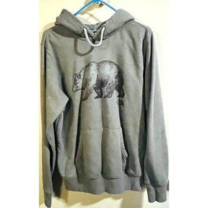 The North Face Mens Grey Hoodie With Bear Graphic Size Small Pullover